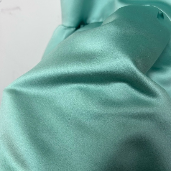 TIBI Halter V-Neck light Teal Green Sleeveless Fi-Flare Mini Dress size 6 - Picture 6 of 11